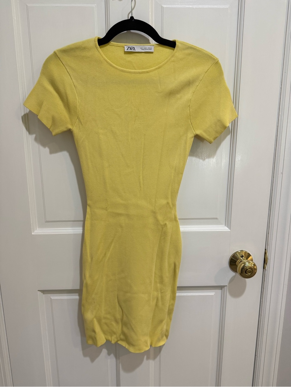 Zara Lemon Short Sleeve Knit Dress